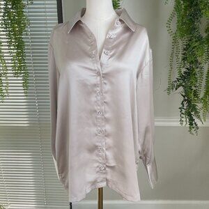 ENA Pelly | Brooke Satin Shirt in Bone